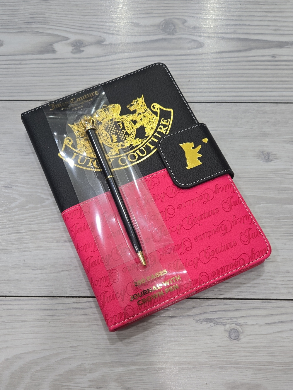 Juicy Couture Black and Hot Pink Journal & Pen Set